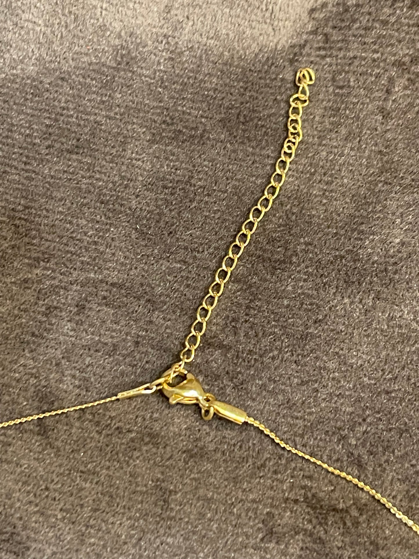 Gold Necklace with a Louis Vuitton (LV) logo.