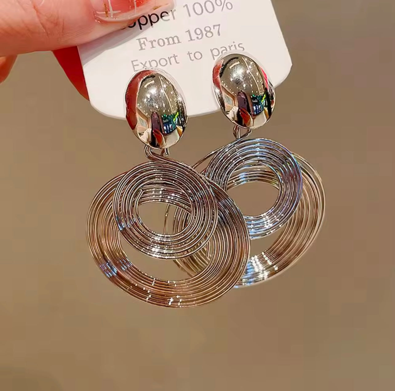 Multi layer circle hoop dangle earrings