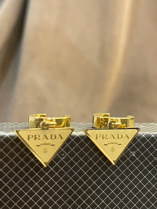 Luxury Gold Prada Earings
