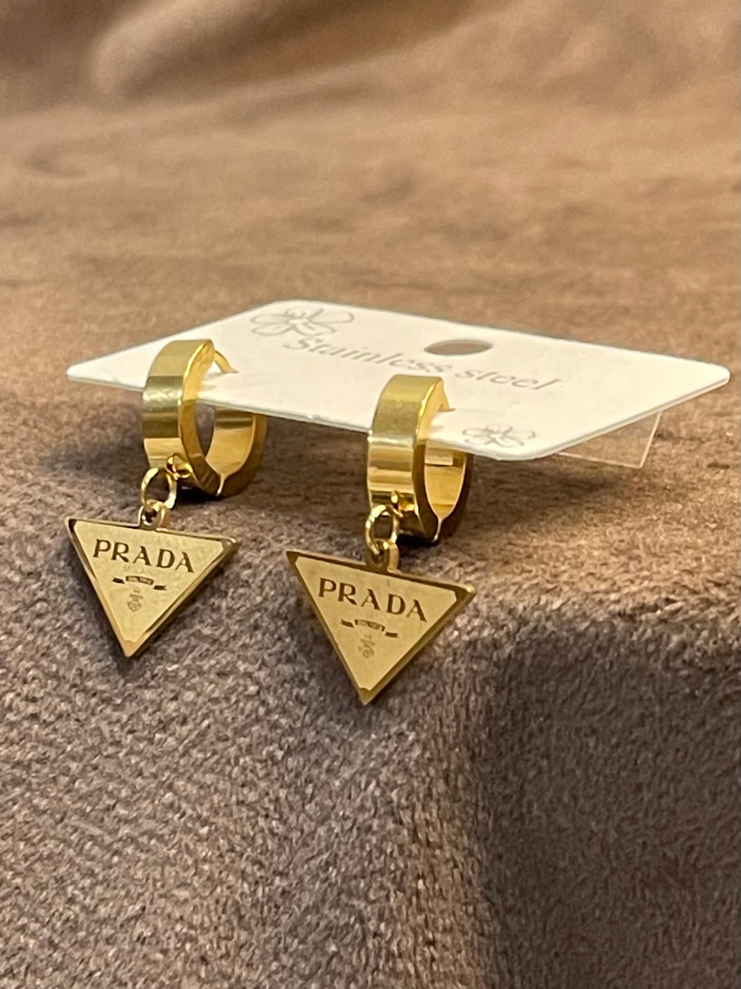 Luxury Gold Prada Earings