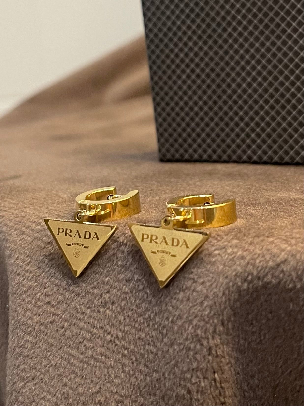 Luxury Gold Prada Earings