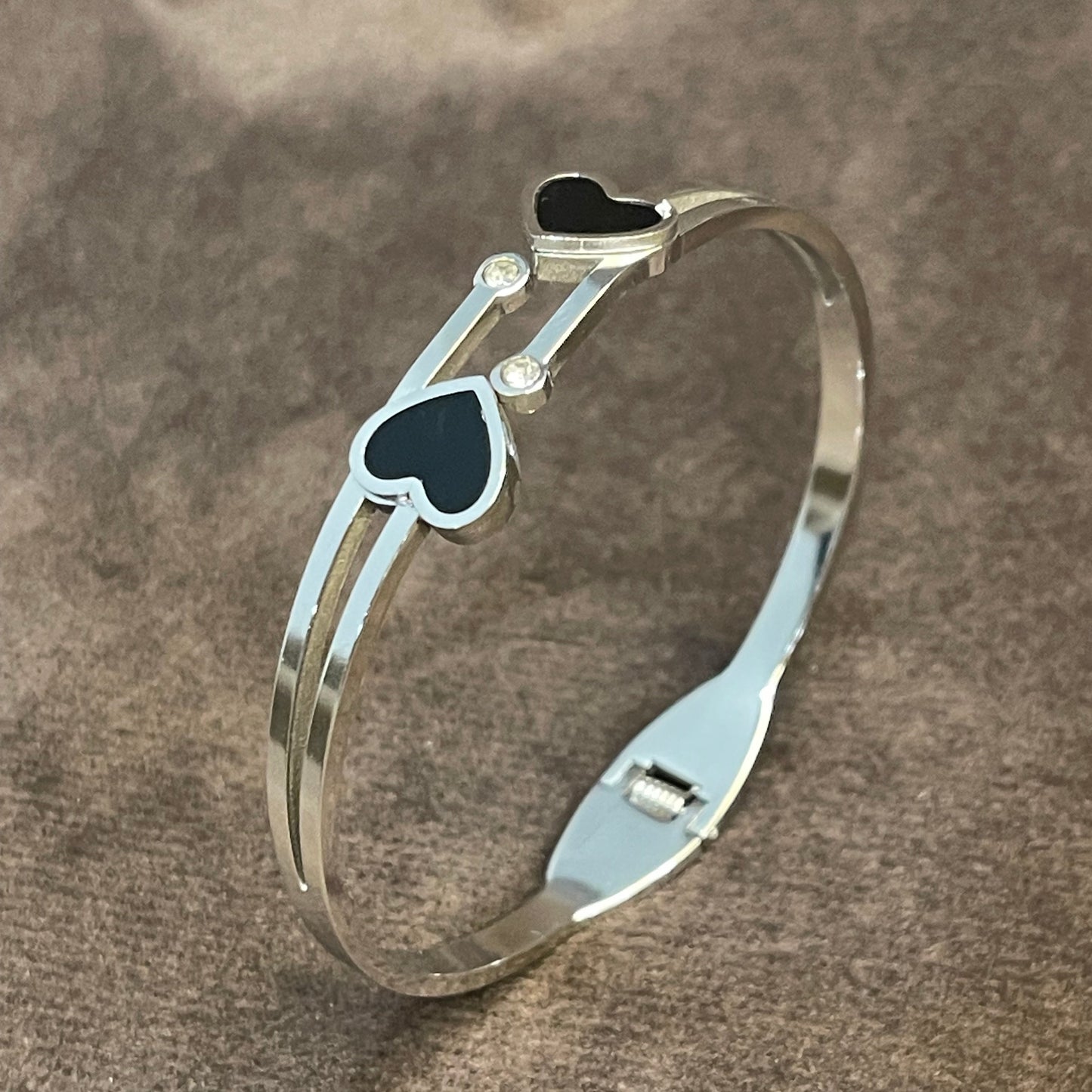 Elegant Double Heart Design Bangles