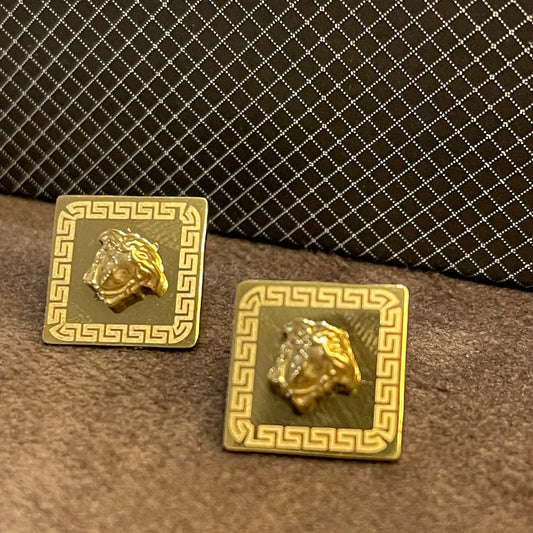 Golden Medusa Earings