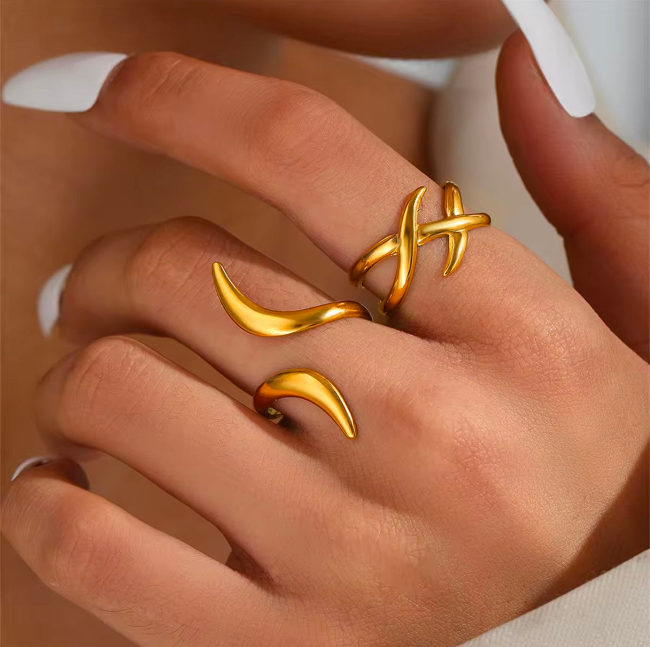 2 Pcs/set Rings for women trendy Ladies