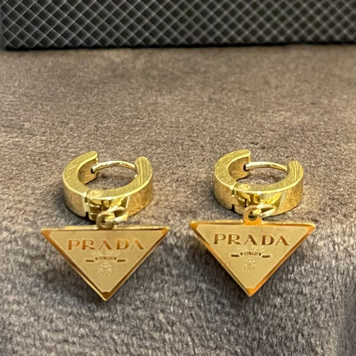 Luxury Gold Prada Earings
