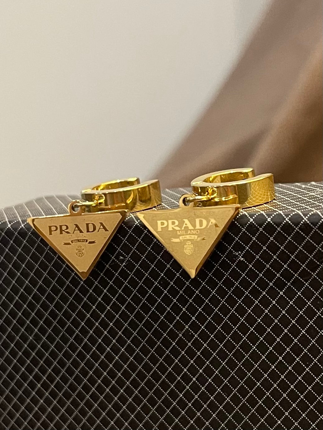 Luxury Gold Prada Earings