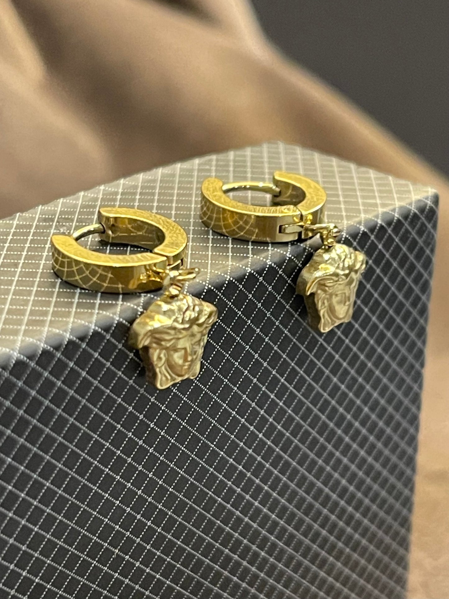 Gold Versace Hoop Earings