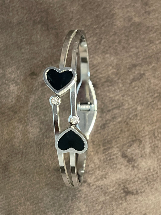 Elegant Double Heart Design Bangles