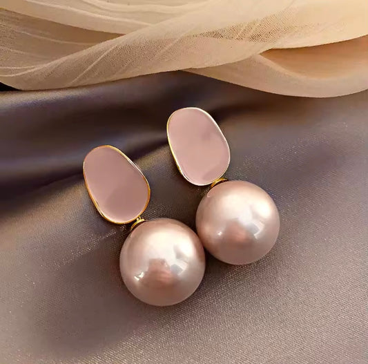 Elegant enamel pearl Earrings