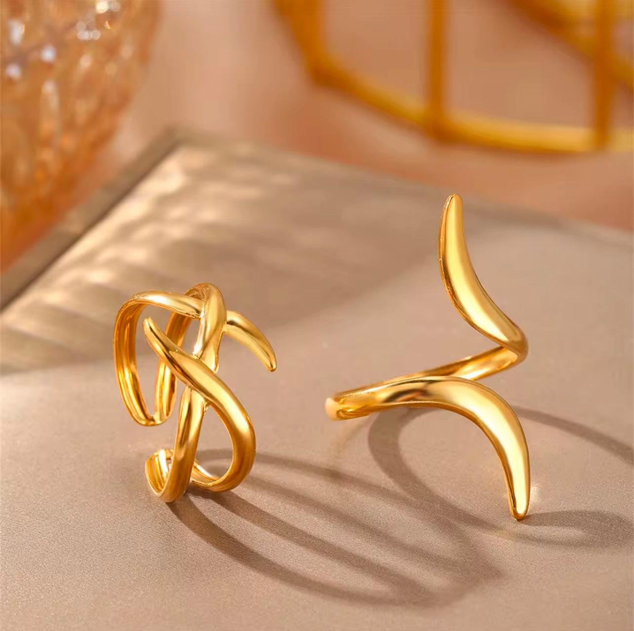 2 Pcs/set Rings for women trendy Ladies