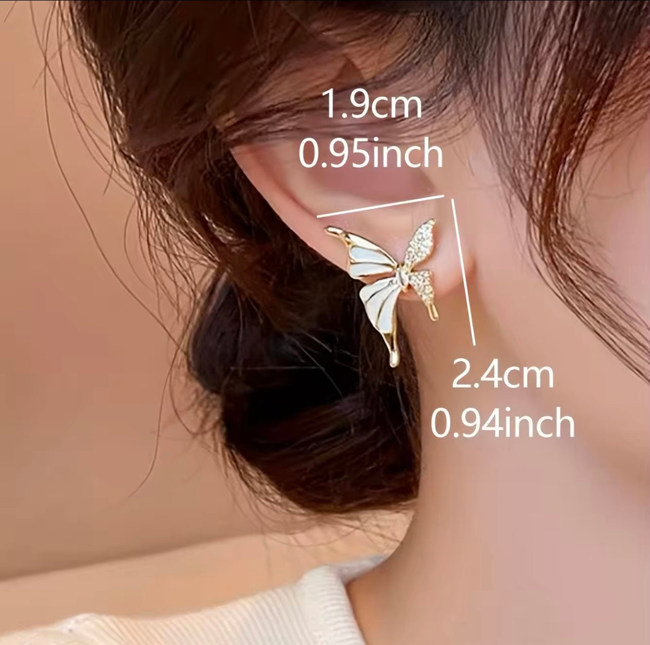 Crystals flower butterfly Earrings